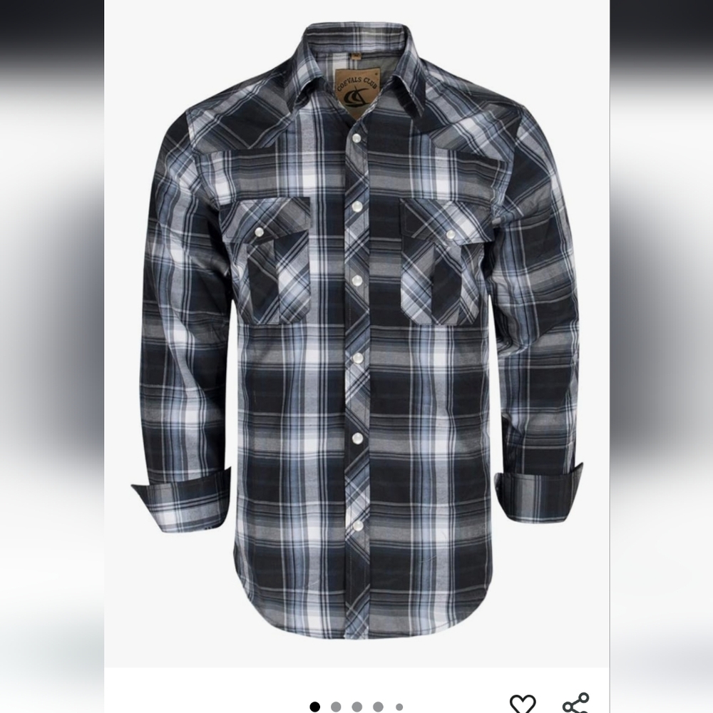 Coevals Club XL Pearl Snap Button Down Plaid